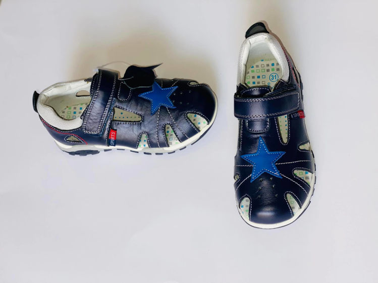 Picture of GD8195 LEATHER COMFORTABLE INSOLE GREY BOYS SANDALS/SHOES